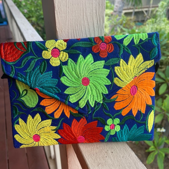 Handmade Mexican Artisan Envelope Clutch/ Shoulder bag - Picture 5 of 9